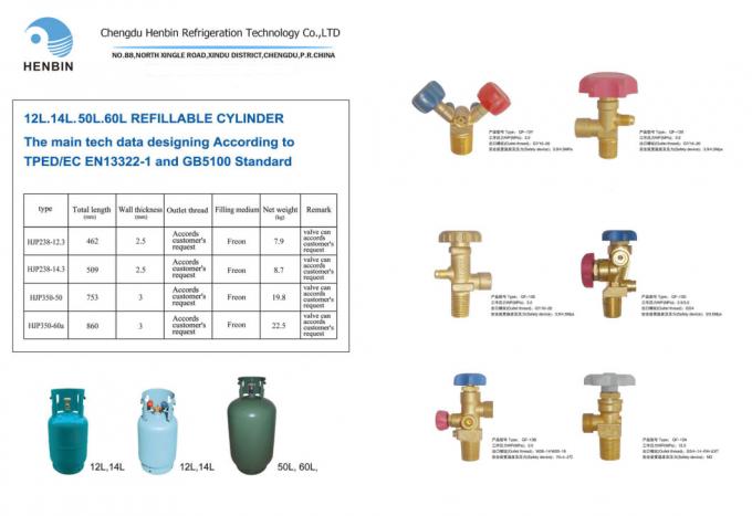 Factory Supply Air Condition 99.9% Purity 13.6kg R134A Refrigerant Gas